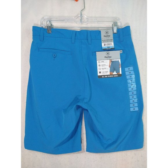 Hurley All Day Hybrid Quick Dry 4 Way Stretch Reflective Short Blue Size 32 - Picture 2 of 12